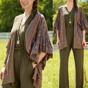 ✨2/$20 Matilda Jane Along the Way Floral Open Front Kimono Purple XS/S H12485